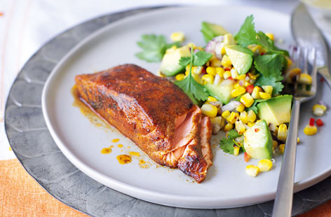 Tranform salmon fillets with a wonderfully flavoursome spice rub, packed with cumin, coriander, paprika and cayenne pepper